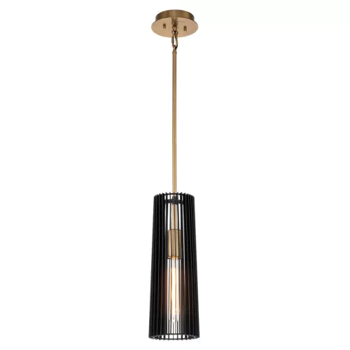 ELSTEAD QN-LINARA-P-BK LINARA Modern Függesztett Lámpa Fekete, Sárgaréz E27 IP20