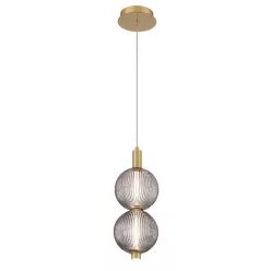   ELSTEAD QN-PALMAS-2MP-BG PALMAS Glamour Függesztett Lámpa Füstös, Csiszolt Arany LED IP20
