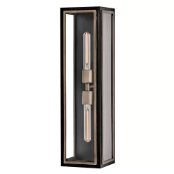   ELSTEAD QN-SHAW-2M-BK SHAW Modern Kültéri Fali Lámpa Barna, Fekete E27 IP44