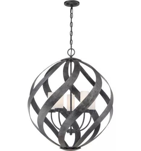 ELSTEAD QNBLACKSMITH5POBK BLACKSMITH Kültéri Függő Lámpa Fekete, Opál IP44