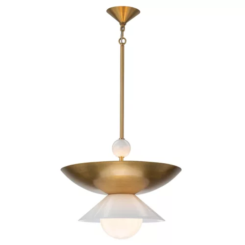 ELSTEAD QNSAUCER4PLABOPAL SAUCER Glamour Függesztett Lámpa Sárgaréz E14 IP20