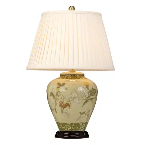 éjjeli lámpa idős sárgaréz színű vázzal és porcelán testtel beltéri használatra elstead-arum-lily-tl - moretti.hu