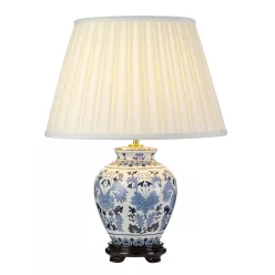 éjjeli lámpa kék-fehér színű vázzal és porcelán testtel beltéri használatra elstead-dl-linyi-tl - moretti.hu