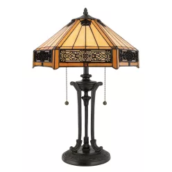 tiffany asztali lámpa többszínű színű vázzal és fém testtel beltéri használatra elstead-qz-indus-tl - moretti.hu