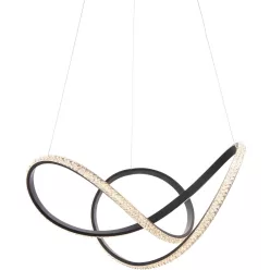   ENDON 102256 FRANCISCA Modern Led Függesztett Lámpa Fekete, Átlátszó LED IP20