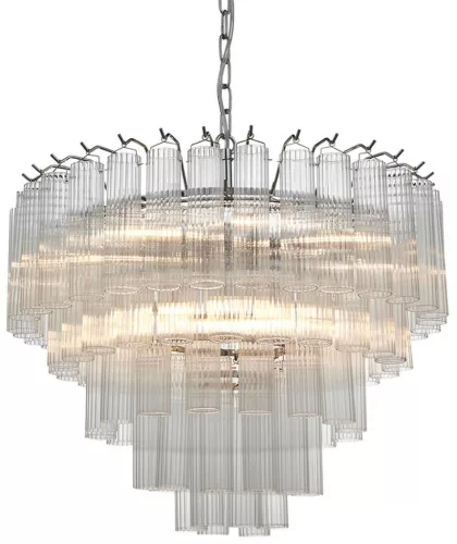 ENDON 104090 TOULOUSE Glamour Függesztett Lámpa Nikkel, Átlátszó G9 IP20