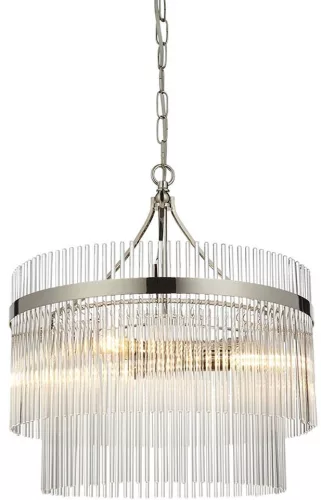 ENDON 104113 MARIETTA Glamour Függesztett Lámpa Nikkel, Átlátszó E14 IP20