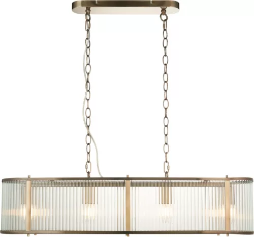 ENDON 110945 RIDGETON Glamour Függesztett Lámpa Antik Sárgaréz, Átlátszó E14 IP20