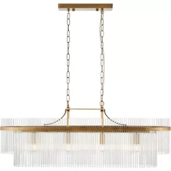   ENDON 112573 MARIETTA Glamour Függesztett Lámpa Antik Sárgaréz, Átlátszó E14 IP20