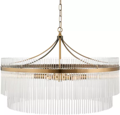 ENDON 112574 MARIETTA Glamour Függesztett Lámpa Antik Sárgaréz, Átlátszó E14 IP20