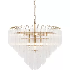   ENDON 114198 TOULOUSE Glamour Függesztett Lámpa Sárgaréz, Átlátszó G9 IP20