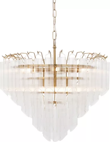 ENDON 114198 TOULOUSE Glamour Függesztett Lámpa Sárgaréz, Átlátszó G9 IP20