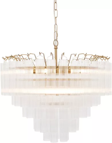 ENDON 114199 TOULOUSE Glamour Függesztett Lámpa Sárgaréz, Átlátszó G9 IP20
