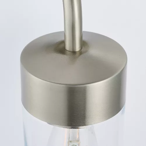 ENDON 71184 NORTH Modern Kültéri Fali Lámpa Átlátszó, Ezüstre Festett E27 IP44