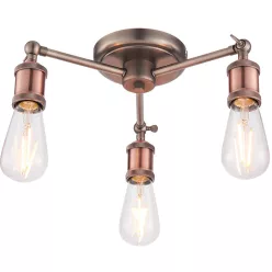   ENDON 76124 HALO Loft Mennyezeti Lámpa Antik Cink, Antik Réz E27 IP20
