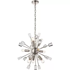   ENDON 81917 MIRO Glamour Függesztett Lámpa Átlátszó, Szatén Nikkel E14 IP20