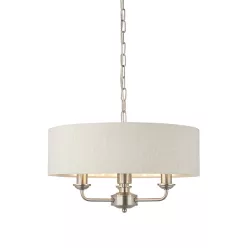   ENDON 94361 HIGHCLERE Ernyős Függesztett Lámpa Króm, Természetes Vászon E14 IP20