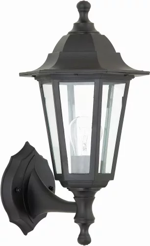 ENDON EL-40045 BAYSWATER Klasszikus Kültéri Fali Lámpa Fekete, Átlátszó E27 IP44