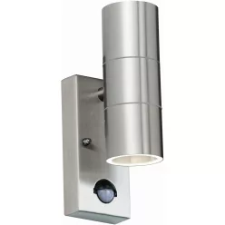   ENDON EL-40062 CANON Modern Kültéri Fali Lámpa Polírozott Rozsdamentes Acél, Átlátszó GU10 IP44
