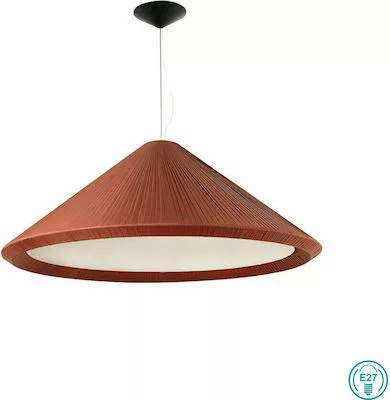 függesztett lámpa vörös színű vázzal és fém testtel beltéri használatra faro-20126 - moretti.hu