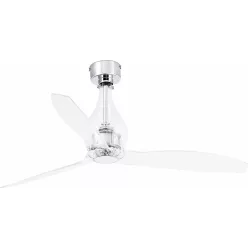 ventilátoros lámpa króm színű vázzal és fém testtel beltéri használatra faro-33382 - moretti.hu