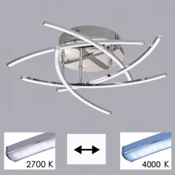   FISCHER & HONSEL 20108 CROSS Modern LED Mennyezeti Lámpa Króm LED IP20