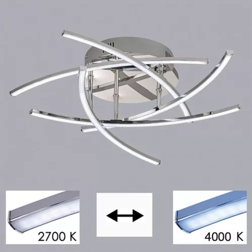 FISCHER & HONSEL 20108 CROSS Modern LED Mennyezeti Lámpa Króm LED IP20