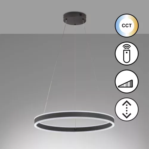 FISCHER & HONSEL 61048 SIRKO Modern Led Függesztett Lámpa Bézs, Fekete, Szürke LED IP20