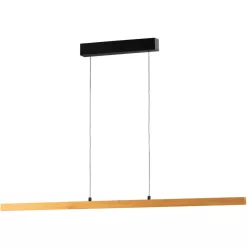   FISCHER & HONSEL 61103 SHINE-WOOD Modern Led Függesztett Lámpa Fekete, Olajozott Tölgy LED IP20