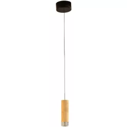   FISCHER & HONSEL 61128 SHINE-WOOD Hengeres Függesztett Lámpa Fekete, Olajozott Tölgy LED IP20