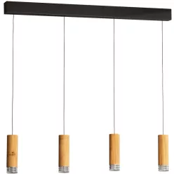   FISCHER & HONSEL 61132 SHINE WOOD Többágú Függesztett Lámpa Fekete, Olajozott Tölgy LED IP20