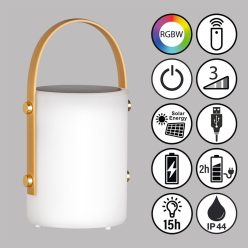   Fisher&Honsel Bari 850273 Asztali lámpa 2x0.5W/LED RGBW 40lm IP44