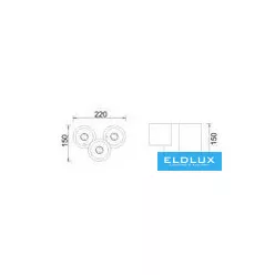 ELDLUX GS-C07-3 Hengeres Mennyezeti Lámpa IP20