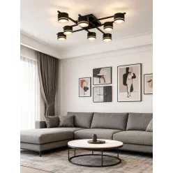   UNIVERSO Mennyezeti lámpa LED CCT GX53 8x12W 8x1160lm Fekete IP20