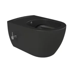   CeraStyle CITY fali WC - MATT FEKETE - BEÉPÍTETT bidé funkcióval - perem nélküli - 53 cm