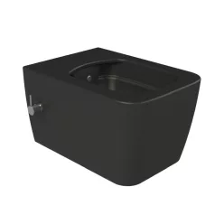   CeraStyle HERA fali WC - MATT FEKETE - BEÉPÍTETT bidé funkcióval - perem nélküli - 52 cm