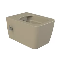   CeraStyle HERA fali WC - MATT BÉZS - BEÉPÍTETT bidé funkcióval - perem nélküli - 52 cm