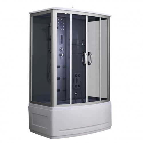 Emilia 85x135 cm hydromassage bathtub cabin with electronics Black