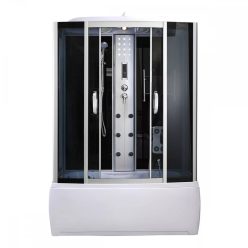   Emilia 85x150 cm hydromassage bathtub cabin with electronics Black