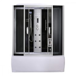   Emilia 85x170 cm hydromassage bathtub cabin with electronics Black