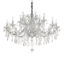 csillár átlátszó színű vázzal és fém testtel beltéri használatra ideal-lux-167268 - moretti.hu