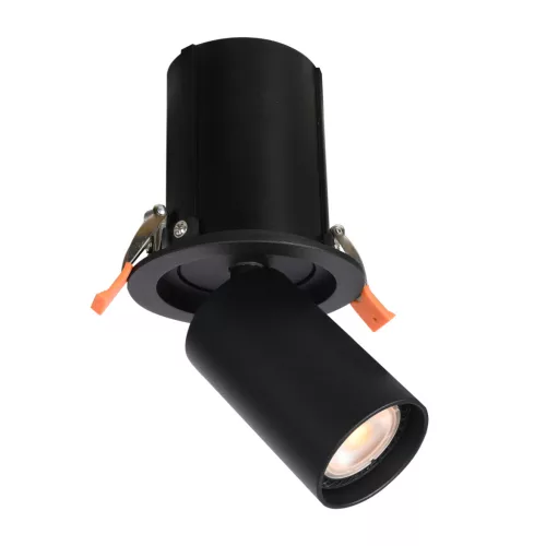 mennyezetbe építhető lámpa fekete színű vázzal és alumínium testtel beltéri használatra italux-spl-50310-1r-bk - moretti.hu
