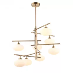  ITALUX MDM3661-8-BRO-W FIORENZO Glamour Csillár Fehér, Sárgaréz G9 IP20