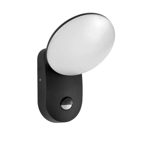 ITLAUX OWL-6214-S-4K NAMMI Fali Lámpa Mozgásérzékelővel Fekete LED IP54