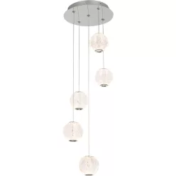   ITALUX PND-12220121-5ACR ROSARIO Glamour Függesztett Lámpa Króm, Átlátszó LED IP20