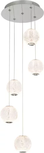 ITALUX PND-12220121-5ACR ROSARIO Glamour Függesztett Lámpa Króm, Átlátszó LED IP20