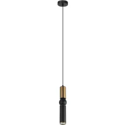   ITALUX PND-14290-1-BR-BK ISIDORA Hengeres Függesztett Lámpa Antik Bronz, Fekete GU10 IP20