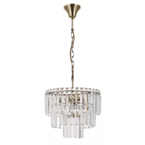 ITALUX PND-22320-4-ABR BUENA Kristály Függesztett Lámpa Antik Bronz, Átlátszó E14 IP20