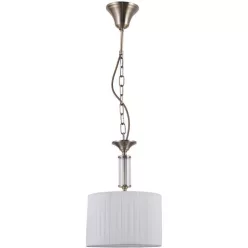   ITALUX PND-28343-1 FERLENA Ernyős Függesztett Lámpa Antik Bronz, Fehér E14 IP20