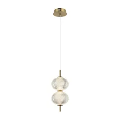   ITALUX PND-29038-2-GD LAZIE Glamour Függesztett Lámpa Sárgaréz, Átlátszó LED IP20